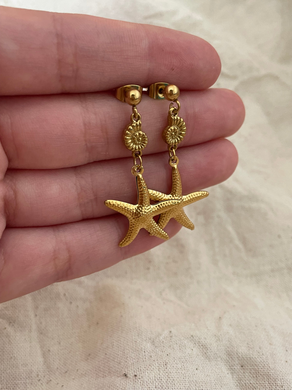 Boucles d’oreilles coquillages et étoiles de mer