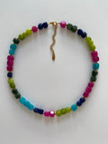 Collier pierres colorées