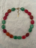 Collier perles plates