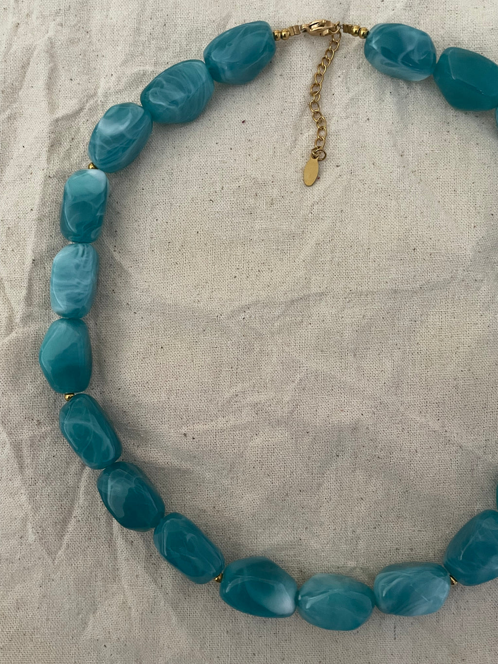 Collier bleu vert