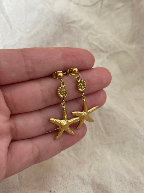 Boucles d’oreilles coquillages et étoiles de mer