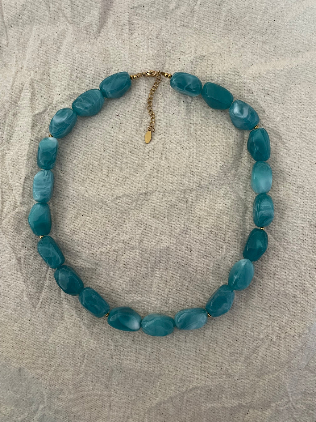 Collier bleu vert