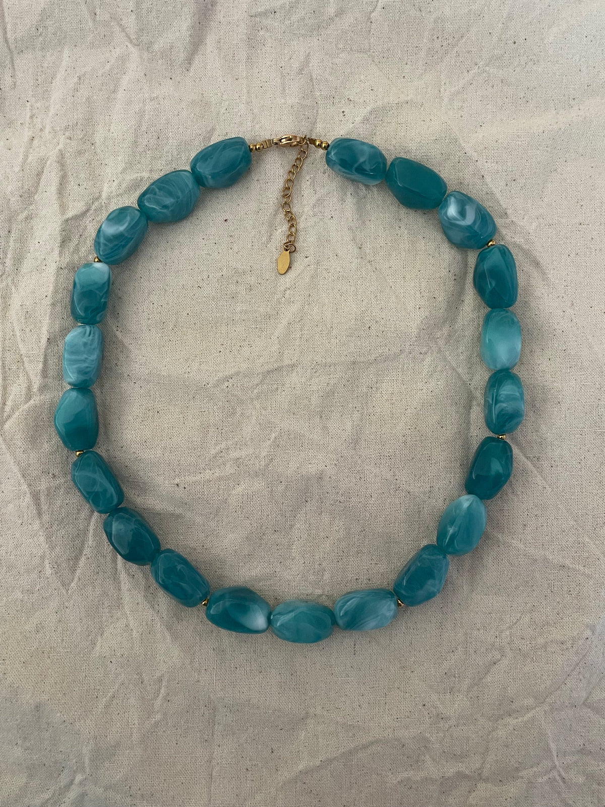 Collier bleu vert