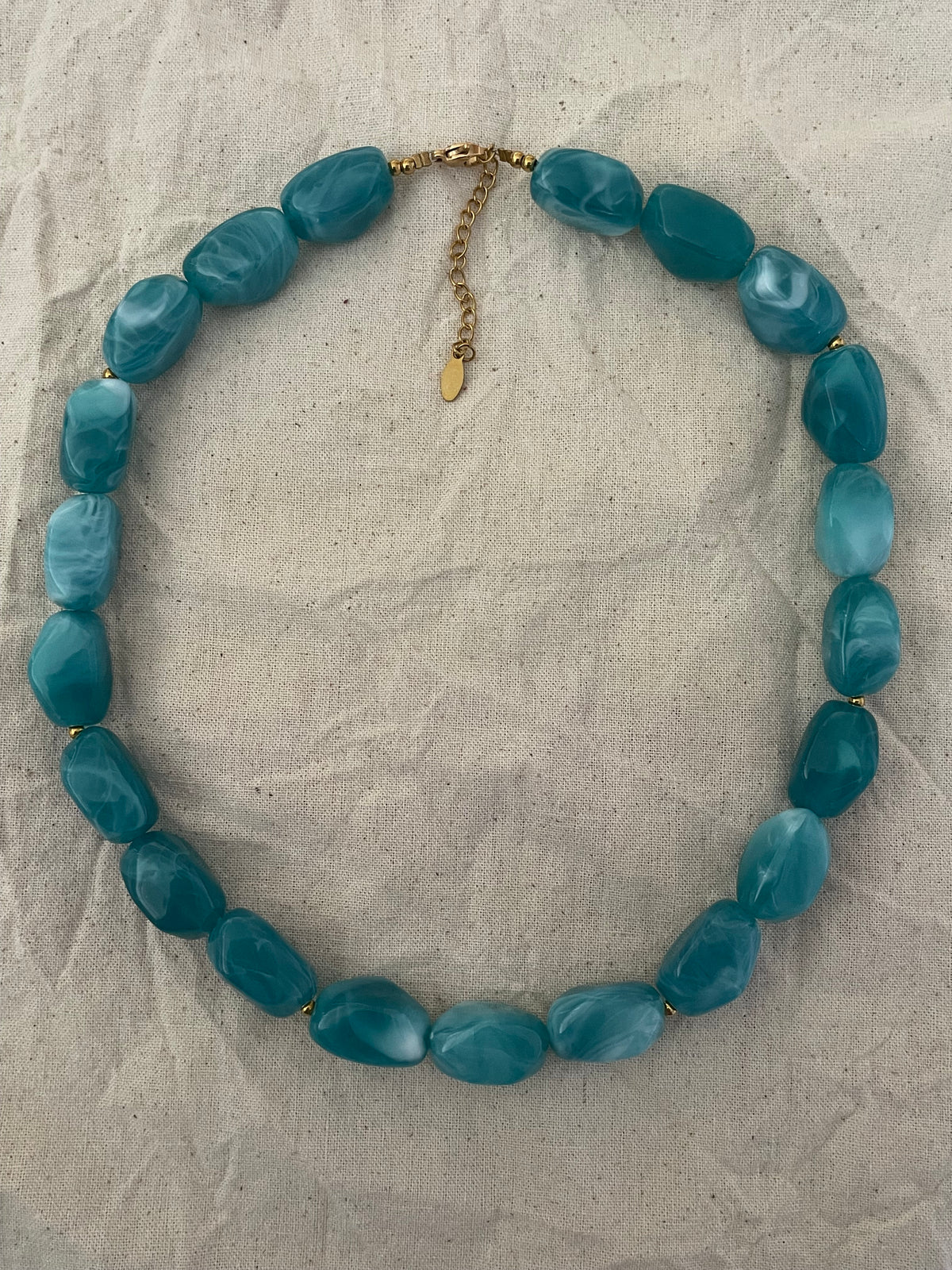 Collier bleu vert