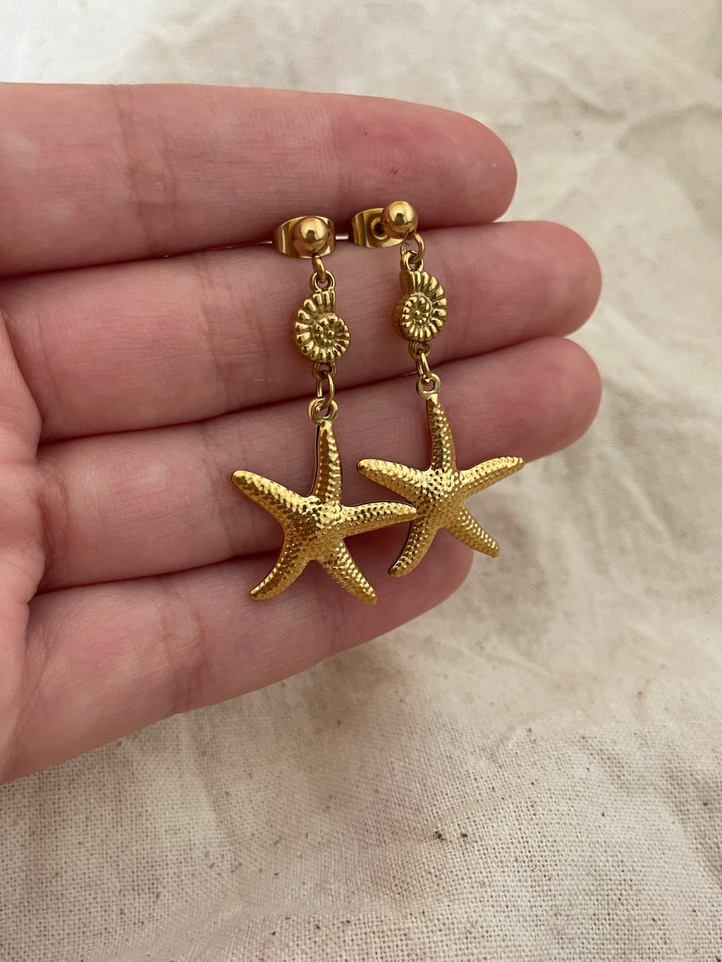 Boucles d’oreilles coquillages et étoiles de mer