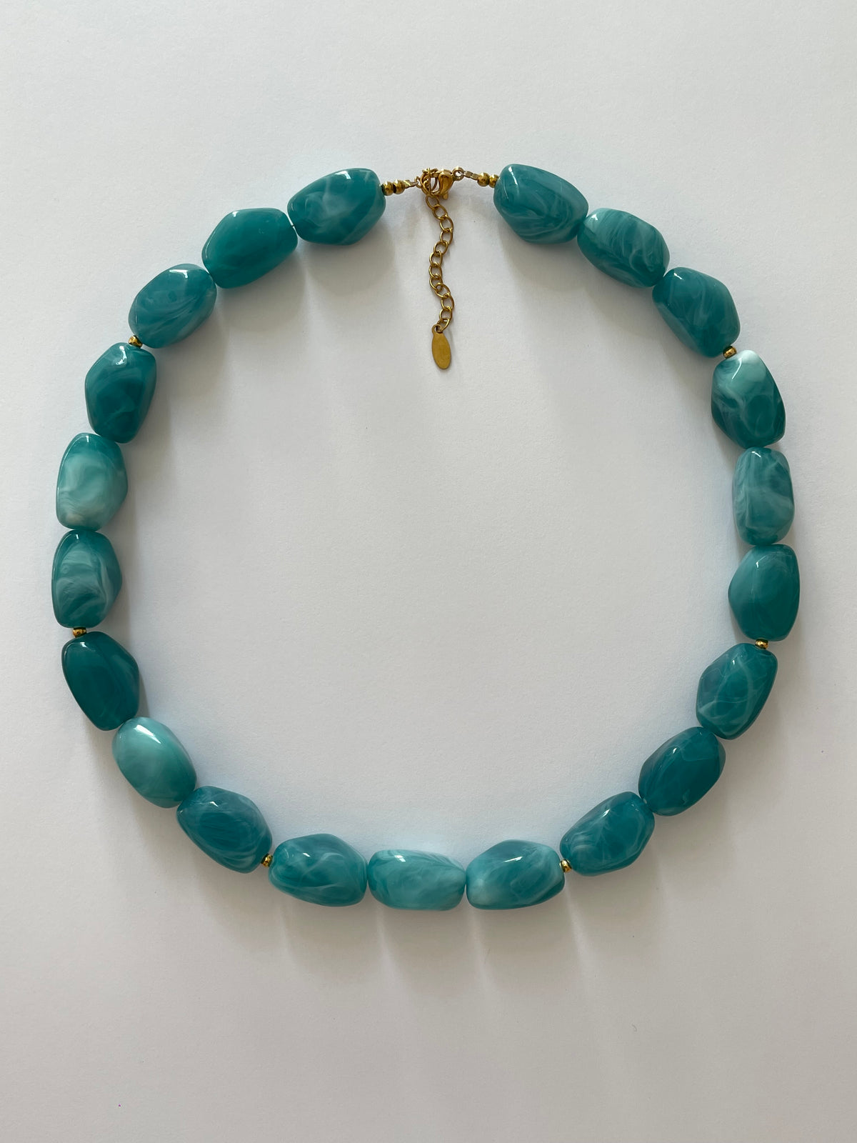 Collier bleu vert